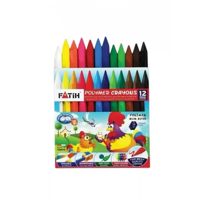 Fatih Üçgen Mum Boya 12 Renk