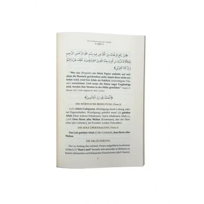 Fatiha Tefsiri Almanca - Karton Kapak
