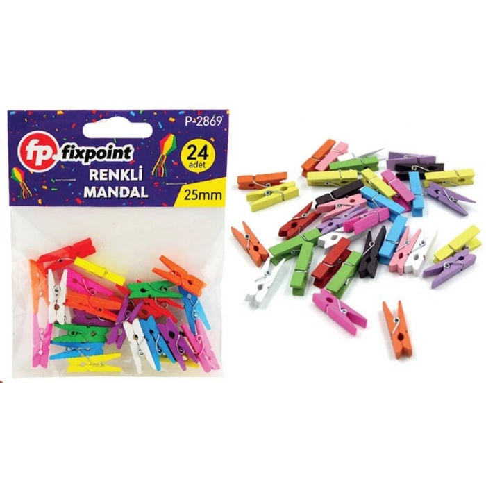 Fıxpoınt P-2869 Mini Mandal Renkli 12X48