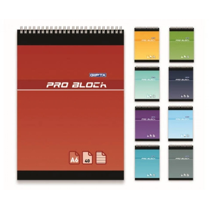 Gıpta Bloknot Pro Block Kareli Defter 40 Yp A5 Karton Kapak Spiralli