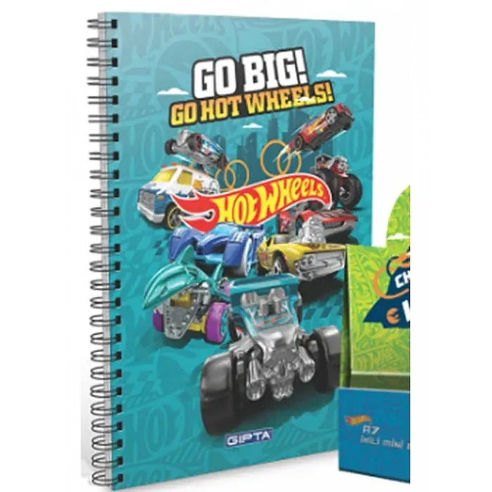 Gıpta Defter Hot Wheels Düz A6 Karton Kapak Spiralli