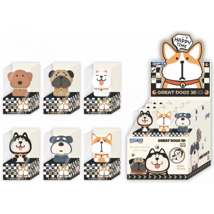 Gıpta Great Dogs Figürlü 3D Silgi