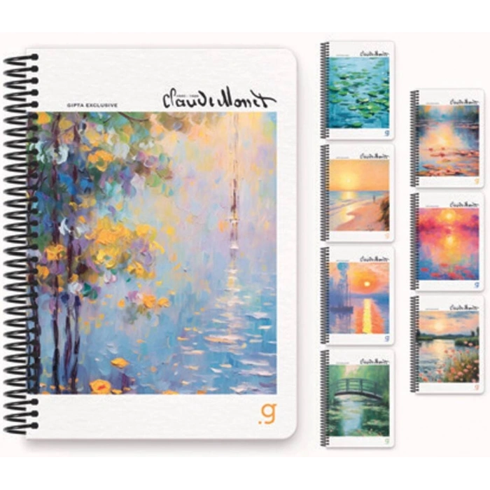 Gıpta Monet Çizgili Defter 100 Yp 17x24 Sert Kapak Spiralli