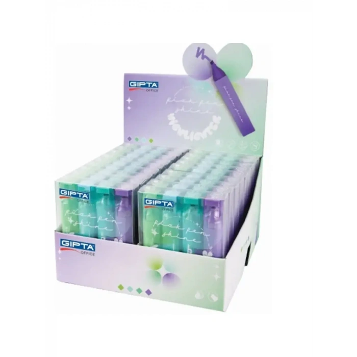 Gıpta Pick Pen Shine Fosforlu Markör 4 Lü Kalem Seti Mor Yeşil Mavi Deniz Mavi