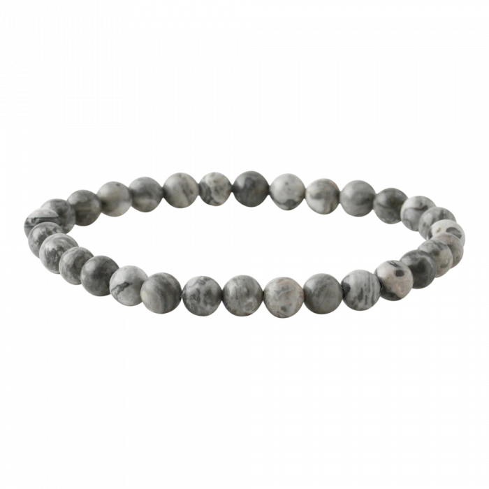 Gri Jasper 6mm Doğal Taş Bileklik