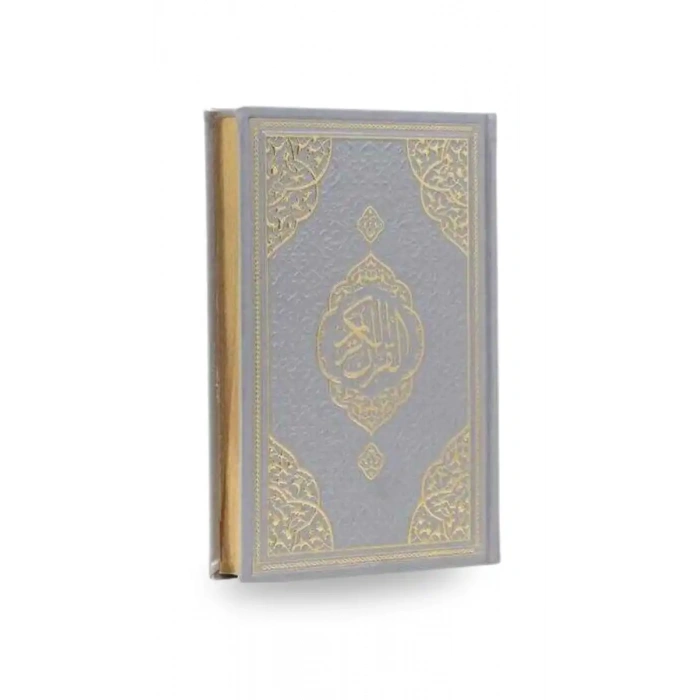 Gümüş Orta Boy Kuranı Kerim Kenar Yaldızlı Deri Cilt