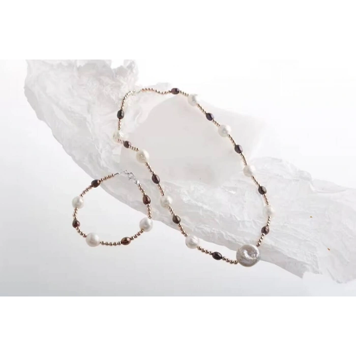 Gün Işığı, Hematit Aksesuar İnci Takı Seti