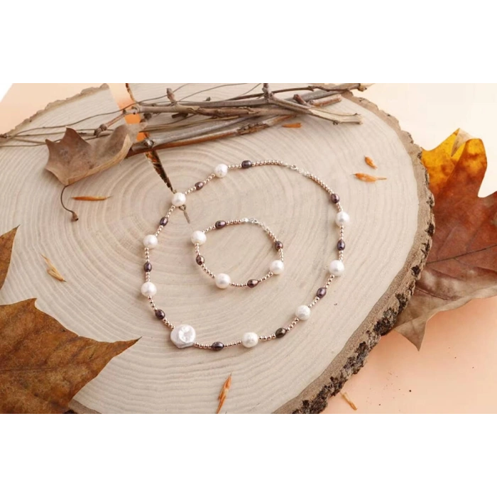 Gün Işığı, Hematit Aksesuar İnci Takı Seti