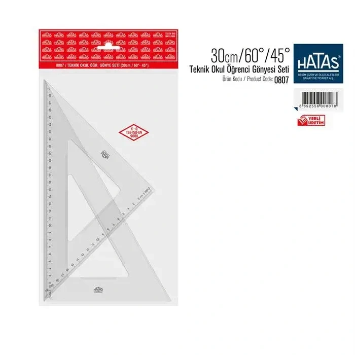 Hatas Teknik Gönye Seti 30 cm 60-45