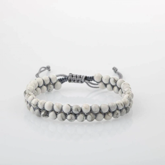 Havlit 4mm Çift Sıra Doğal Taş Bileklik