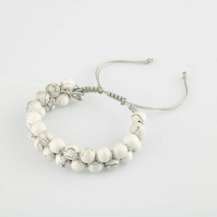 Havlit 8mm Çift Sıra Makrome Doğal Taş Bileklik