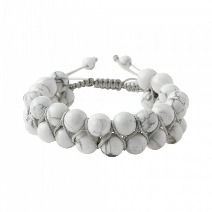 Havlit 8mm Çift Sıra Makrome Doğal Taş Bileklik