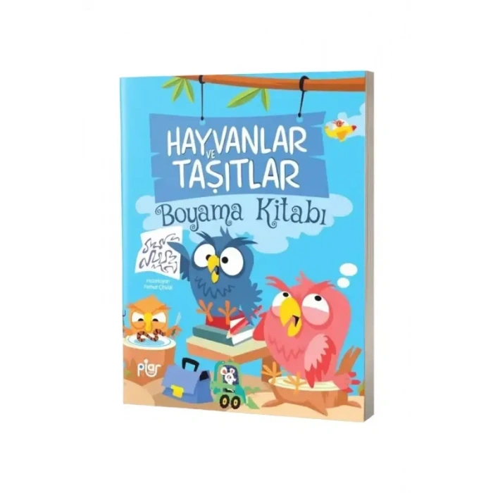 Hayvanlar ve Taşıtlar Boyama Kitabı
