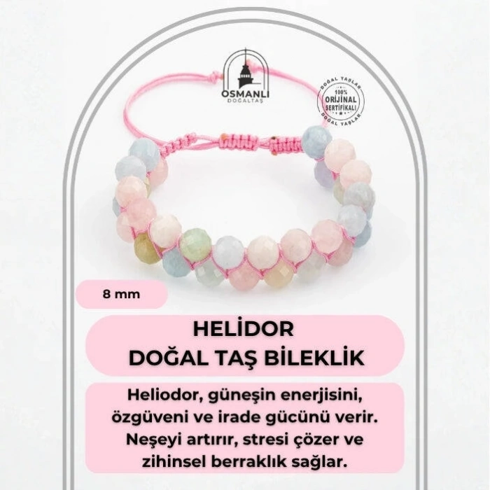 Helidor 8mm Çift Sıra Makrome Doğal Taş Bileklik