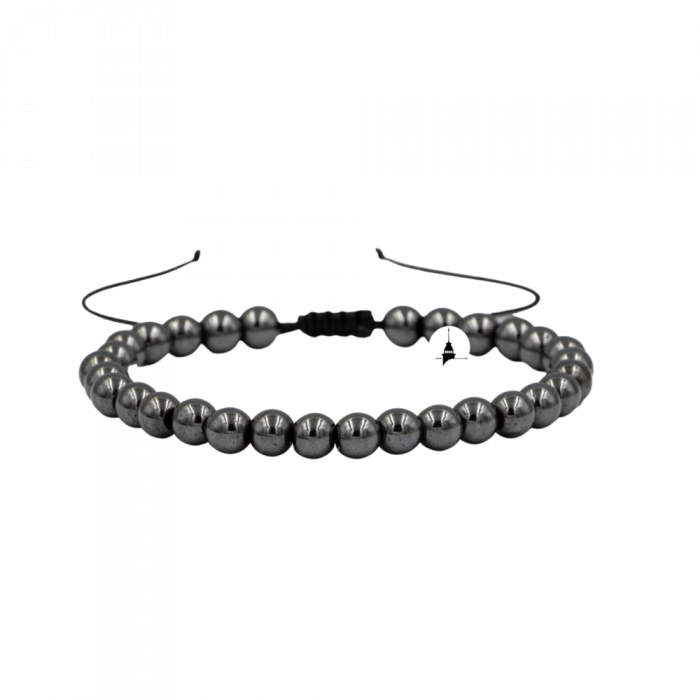 Hematit 6mm Merdiven Kapama Doğal Taş Bileklik