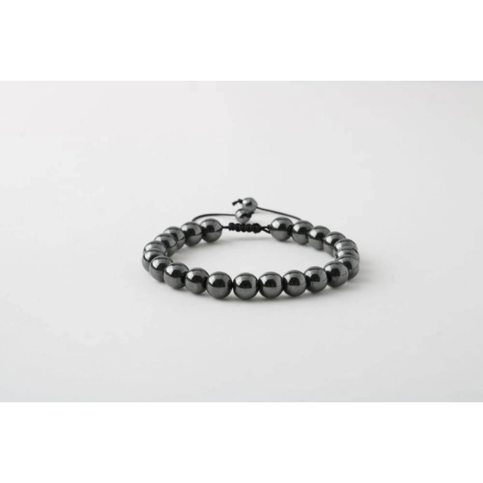 Hematit 8mm Merdiven Kapama Doğal Taş Bileklik