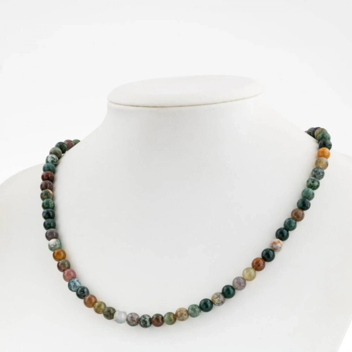 Hint Akiği 6 mm Dizi Doğal Taş Kolye