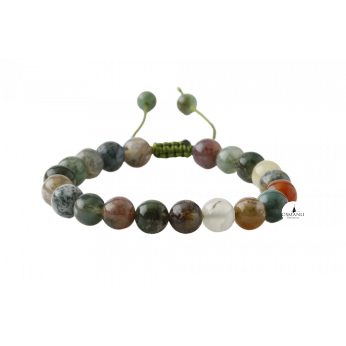 Hint Akiği 8mm Merdiven Kapama Doğal Taş Bileklik