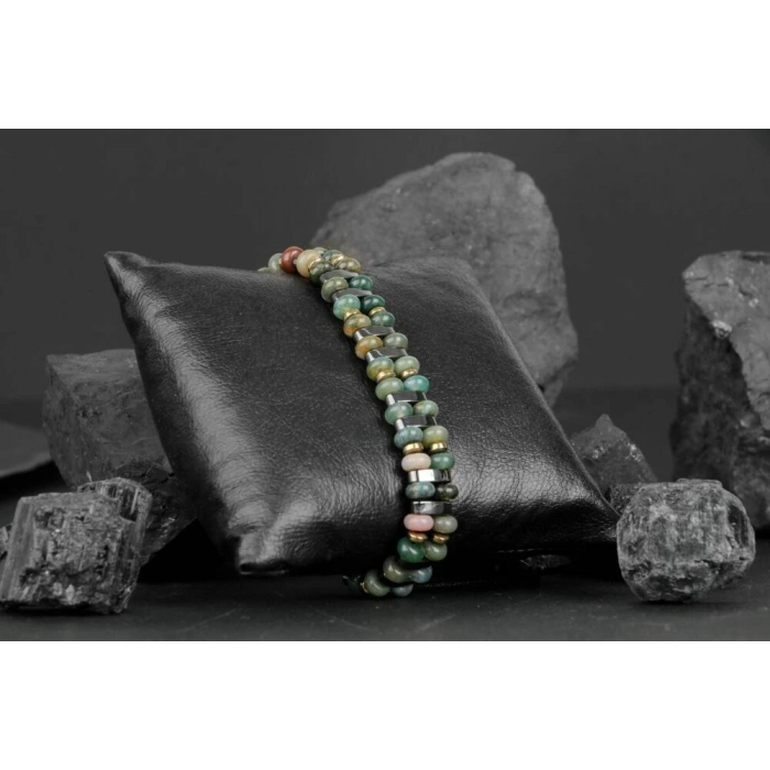 Hint Akik-Hematit Doğal Taş Bileklik