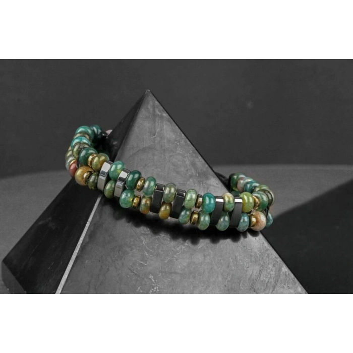 Hint Akik-Hematit Doğal Taş Bileklik