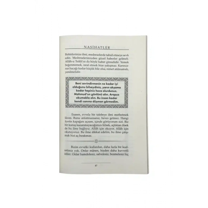 Hocalara Ve Talebelere Nasihatler