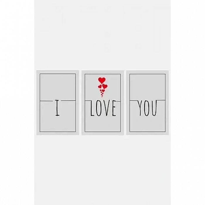 I love you 3lü Mdf Tablo
