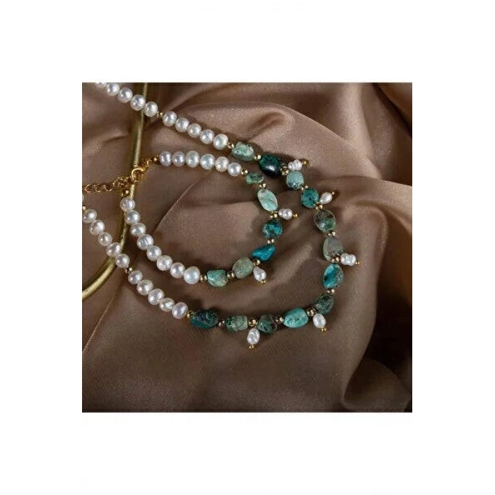 İnci-Krizokol Doğal Taş Takı Seti