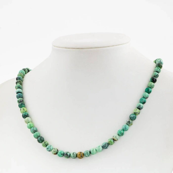 İspanyol Varisit 6 mm Dizi Doğal Taş Kolye