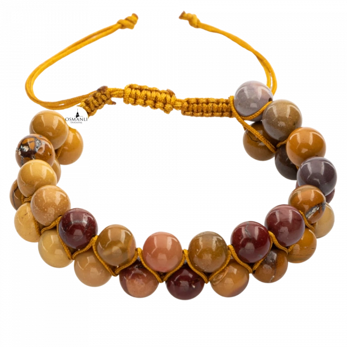 Jasper 8mm Çift Sıra Makrome Doğal Taş Bileklik