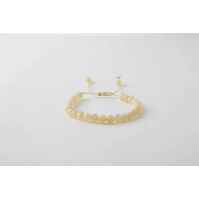 Kalsit 6mm Merdiven Kapama Doğal Taş Bileklik