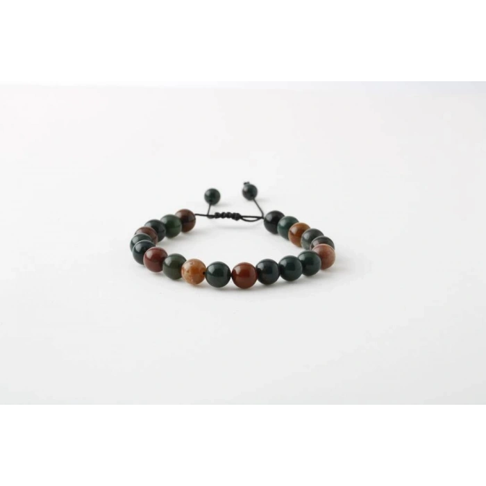 Kan Taşı 8mm Merdiven Kapama Doğal Taş Bileklik