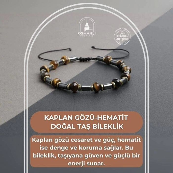Kaplan Gözü Hematit Doğal Taş Bileklik