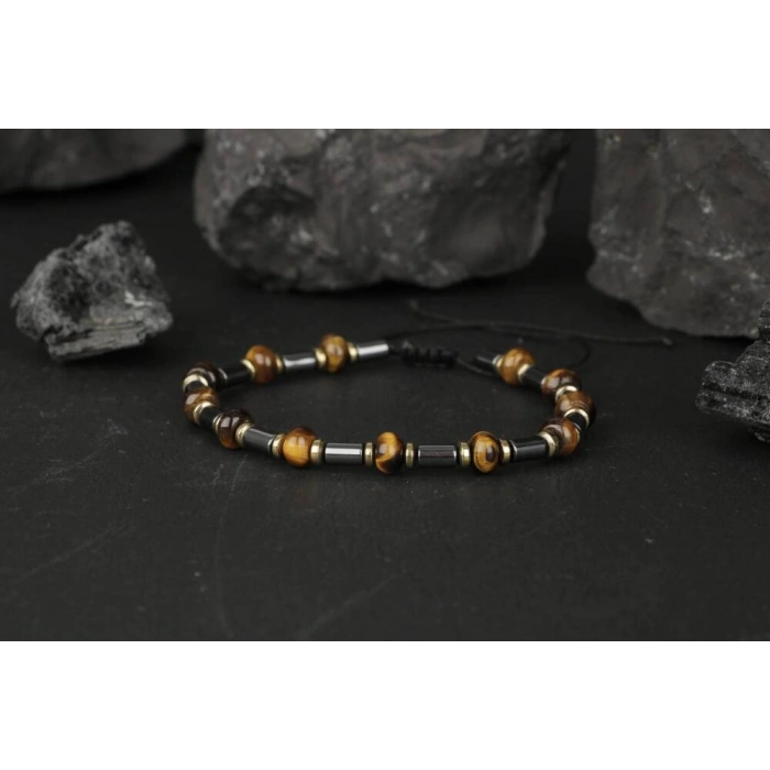 Kaplan Gözü Hematit Doğal Taş Bileklik