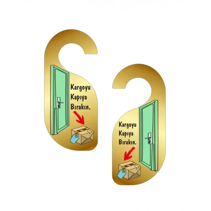 Kargoyu Kapıya Bırakın Kapı Askısı Kapı Uyarı Levhası
