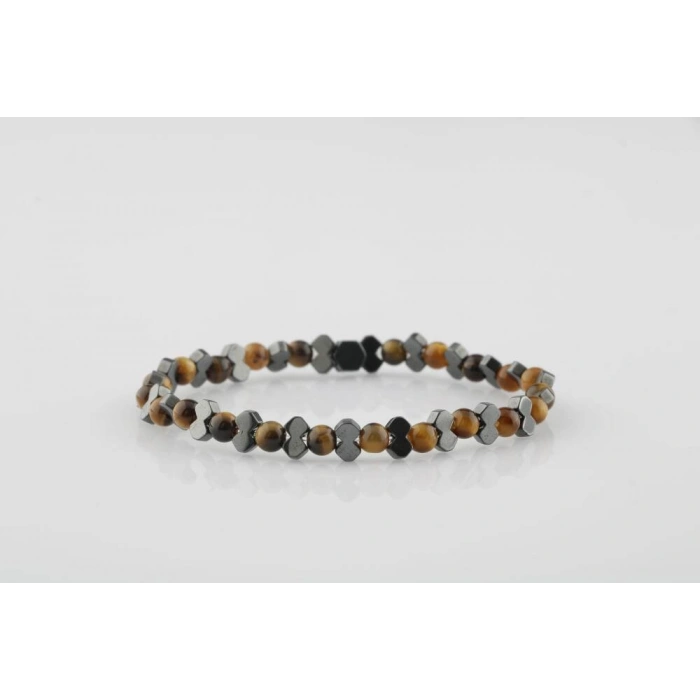 Kırlangıç Kaplan Gözü-Hematit Doğal Taş Erkek Bileklik