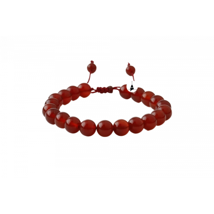 Kırmızı Akik 8mm Merdiven Kapama Doğal Taş Bileklik