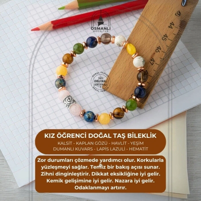 Kız Öğrenci Doğal Taş Bileklik