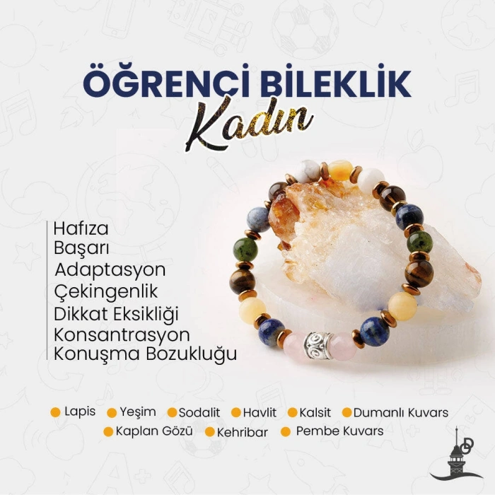 Kız Öğrenci Doğal Taş Bileklik