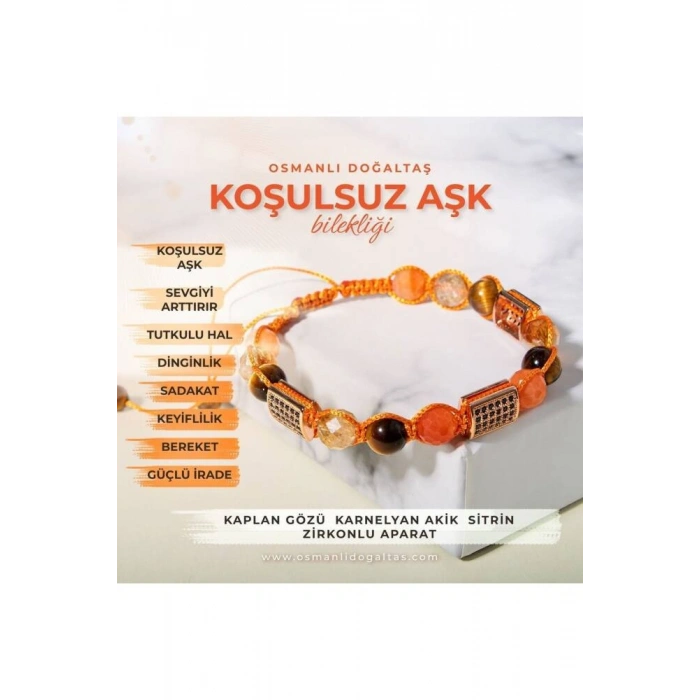 Koşulsuz Aşk Doğal Taş Zirkon Bileklik