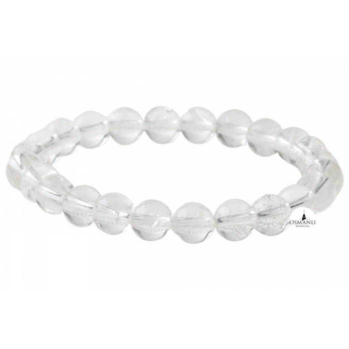 Kristal Kuvars 8mm Doğal Taş Bileklik