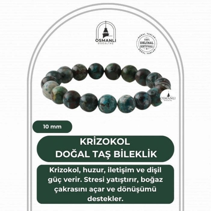 Krizokol 10mm Doğal Taş Bileklik