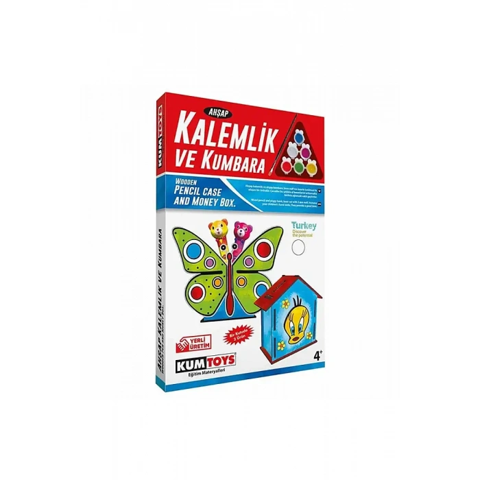 Kumtoys Ahşap Kalemlik Ve Kumbara Seti