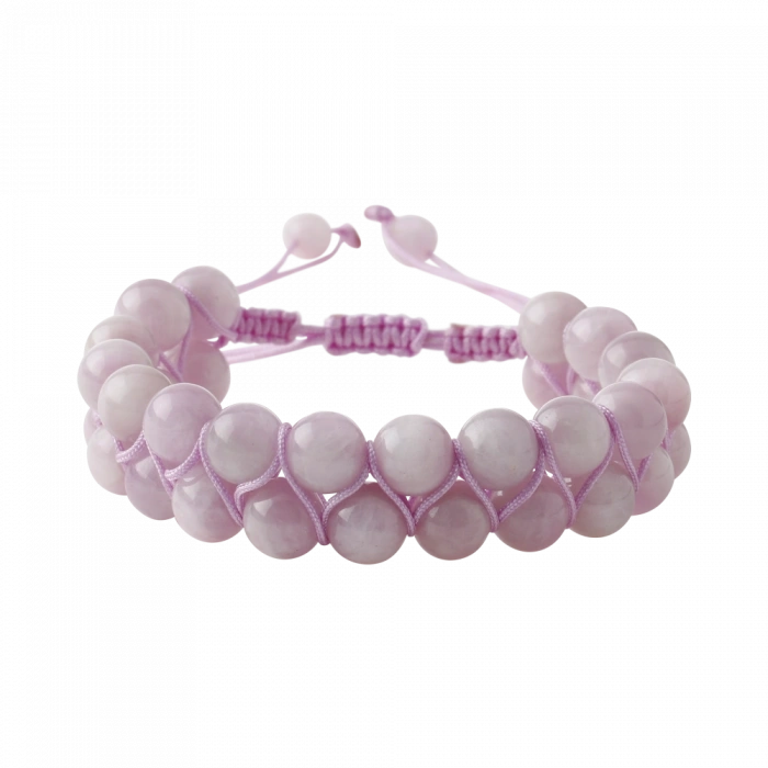 Kunzit 8mm Çift Sıra Makrome Doğal Taş Bileklik