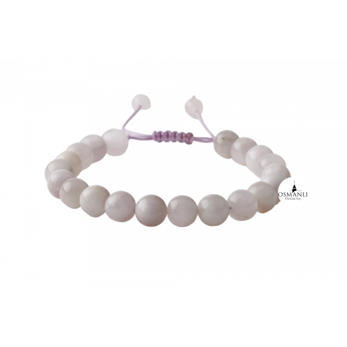 Kunzit 8mm Merdiven Kapama Doğal Taş Bileklik