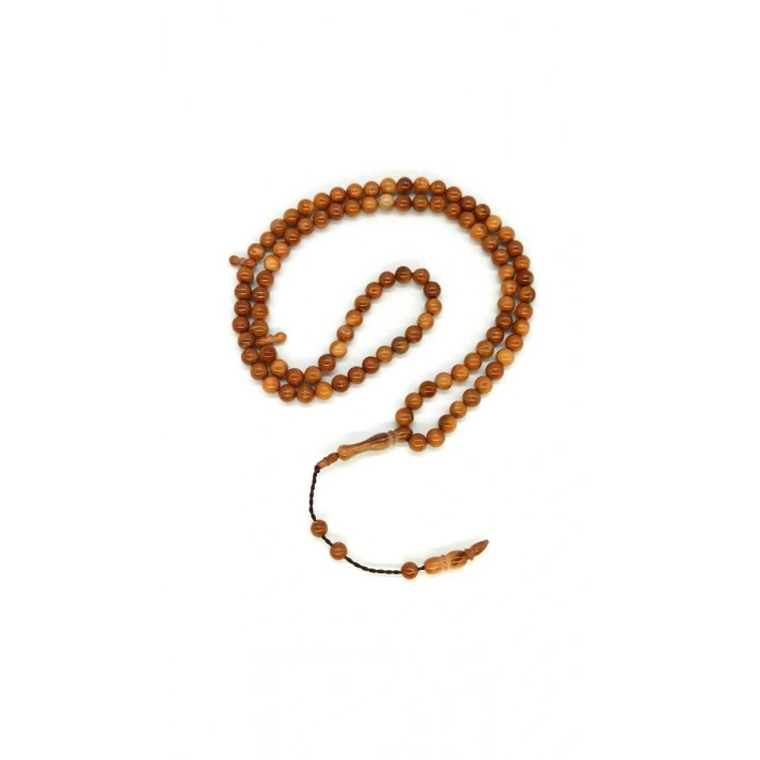 Küre Kesim 99 Luk Kuka Tesbih 6 mm - Açık Kahve