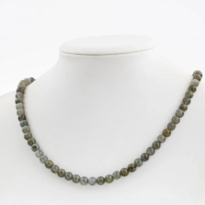 Labradorit 6 mm Dizi Doğal Taş Kolye