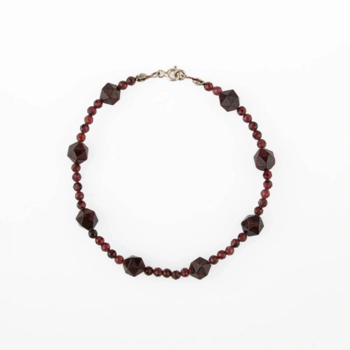 Lal Doğal Taş Gümüş Bileklik