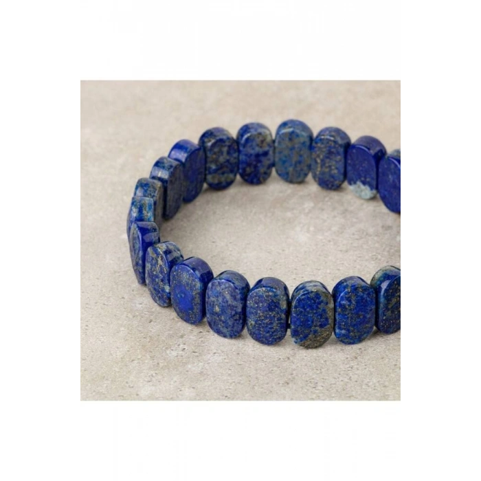 Lapis Lazuli Doğal Taş Geniş Kesim Bileklik