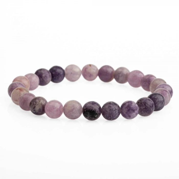 Lepidolit 8mm Doğal Taş Bileklik