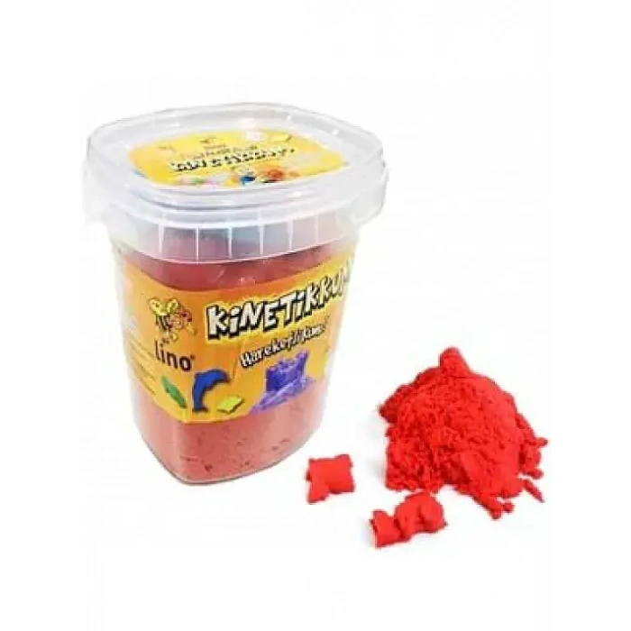 Lino Kinetik Kum 500 gr Kırmızı Kova + 3 Kalıp